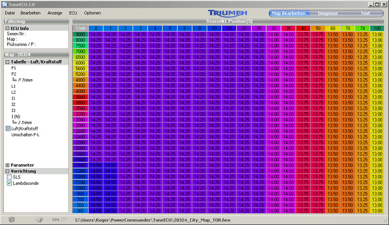 Luft-Kraftstofftabelle (AF) TuneECU