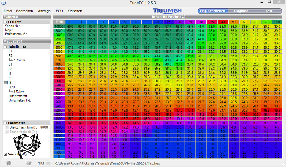 Original Zündzeitpunkte Thruxton
