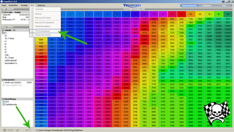 TuneECU TPS zurücksetzten