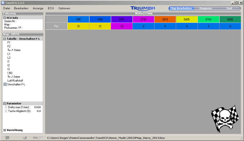 TuneECU Umschalten F-L