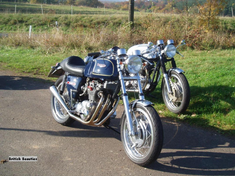 Uwe's Trident + Manxman's Norton